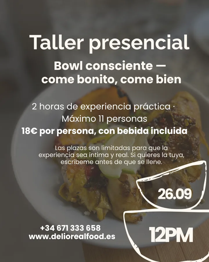 Taller presencial Bowl consciente - come bonito, come bien, 26.09 a las 12PM